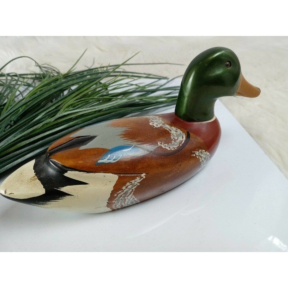 Wooden Duck Decoy Hand Painted Wood Home Decor - Picture 2 of 6